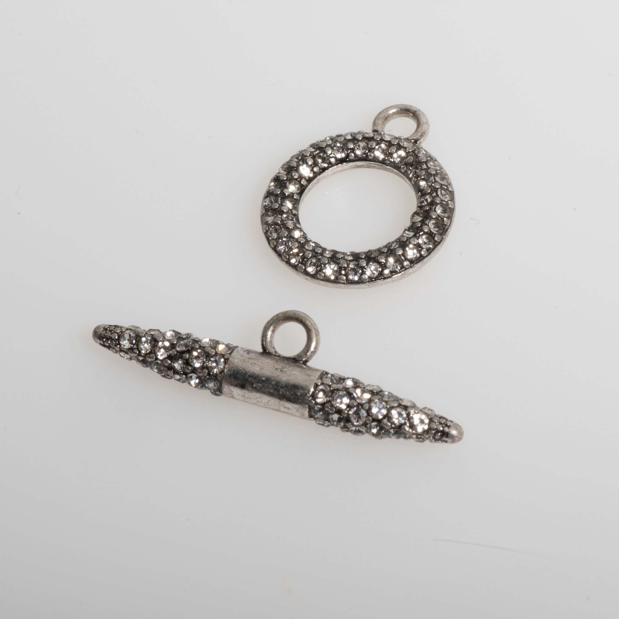 18mm x 15mm Loop, 28mm Bar Pavé Crystal Toggle - Made of Brass - Sold as a Set - CL/34