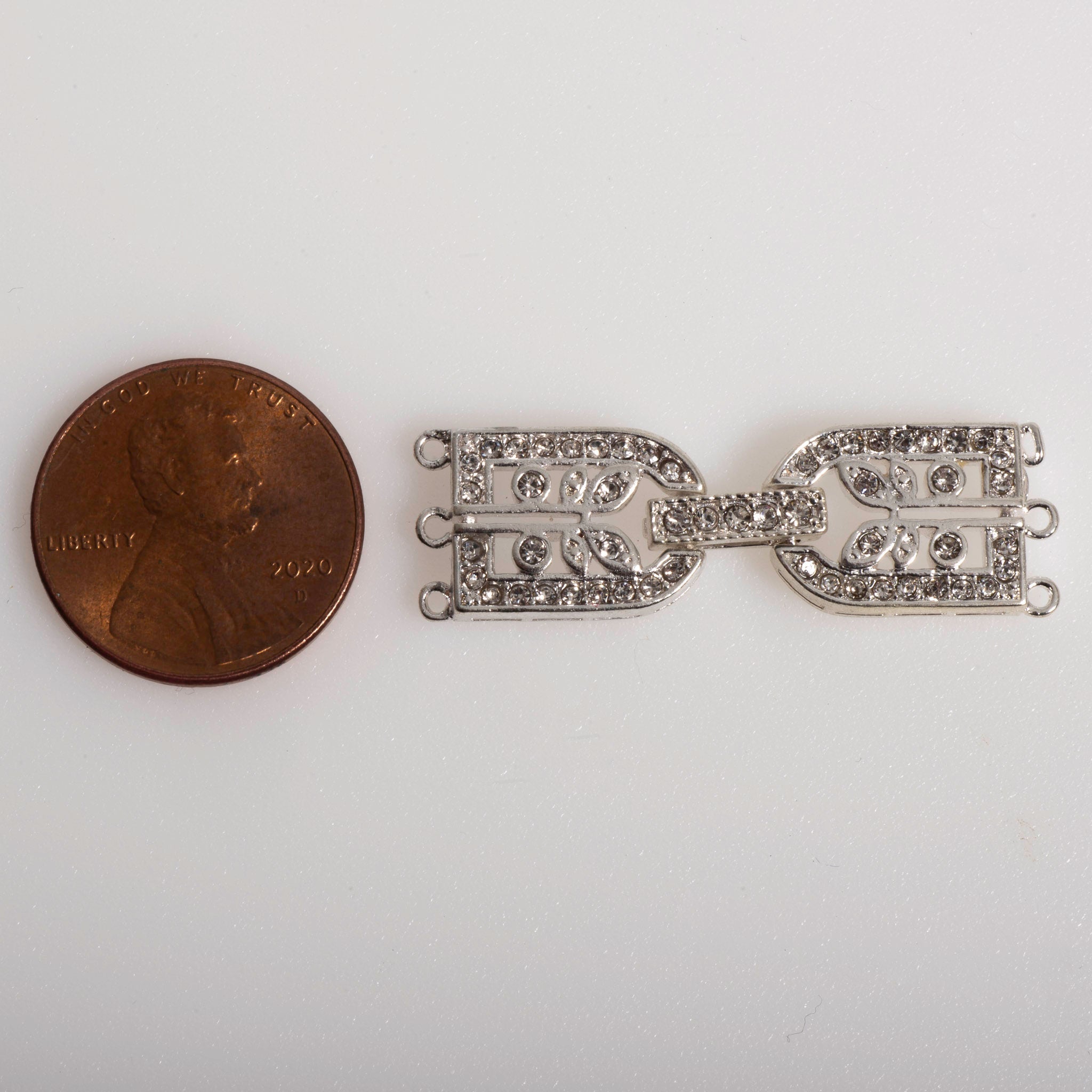 35.5mm x 11mm Framed Sprout Pavé Crystal Buckle Clasp - Made of Brass - Sold Individually - CL/39