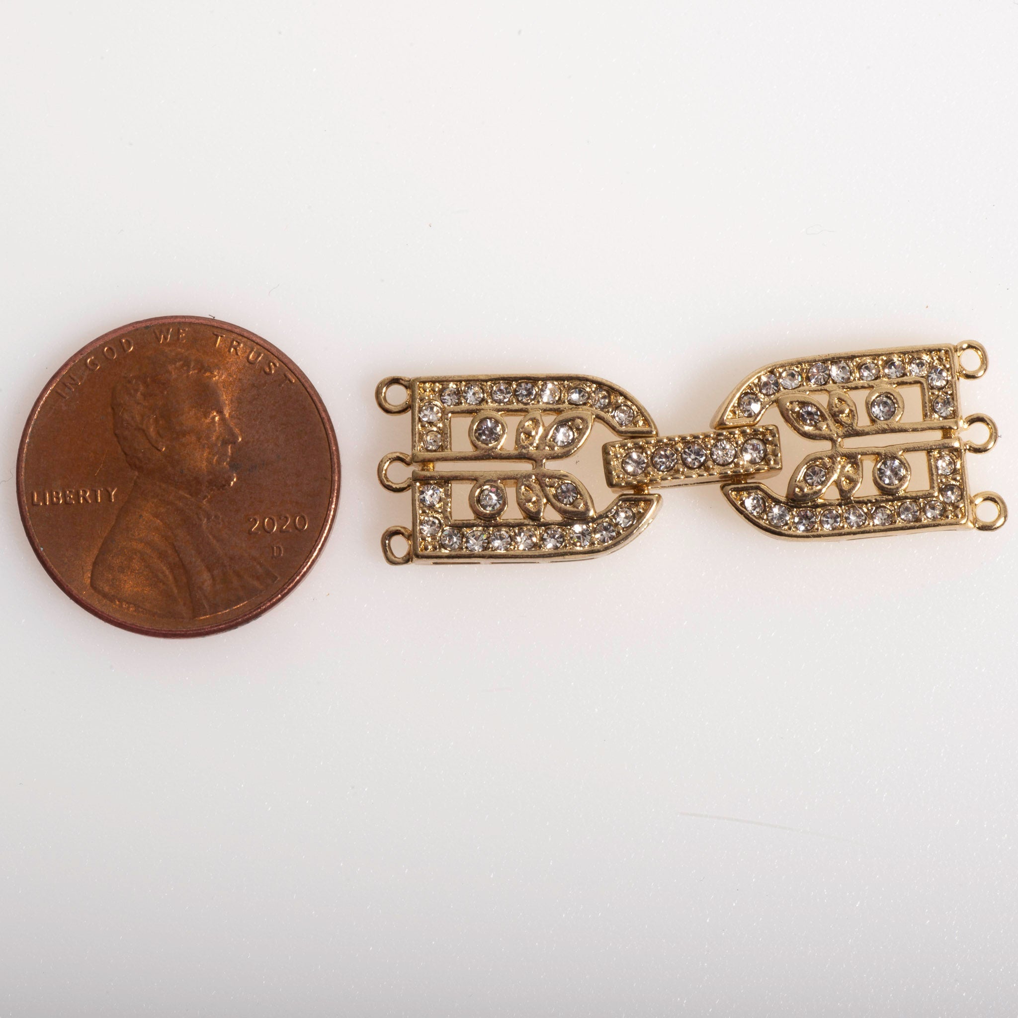 35.5mm x 11mm Framed Sprout Pavé Crystal Buckle Clasp - Made of Brass - Sold Individually - CL/39