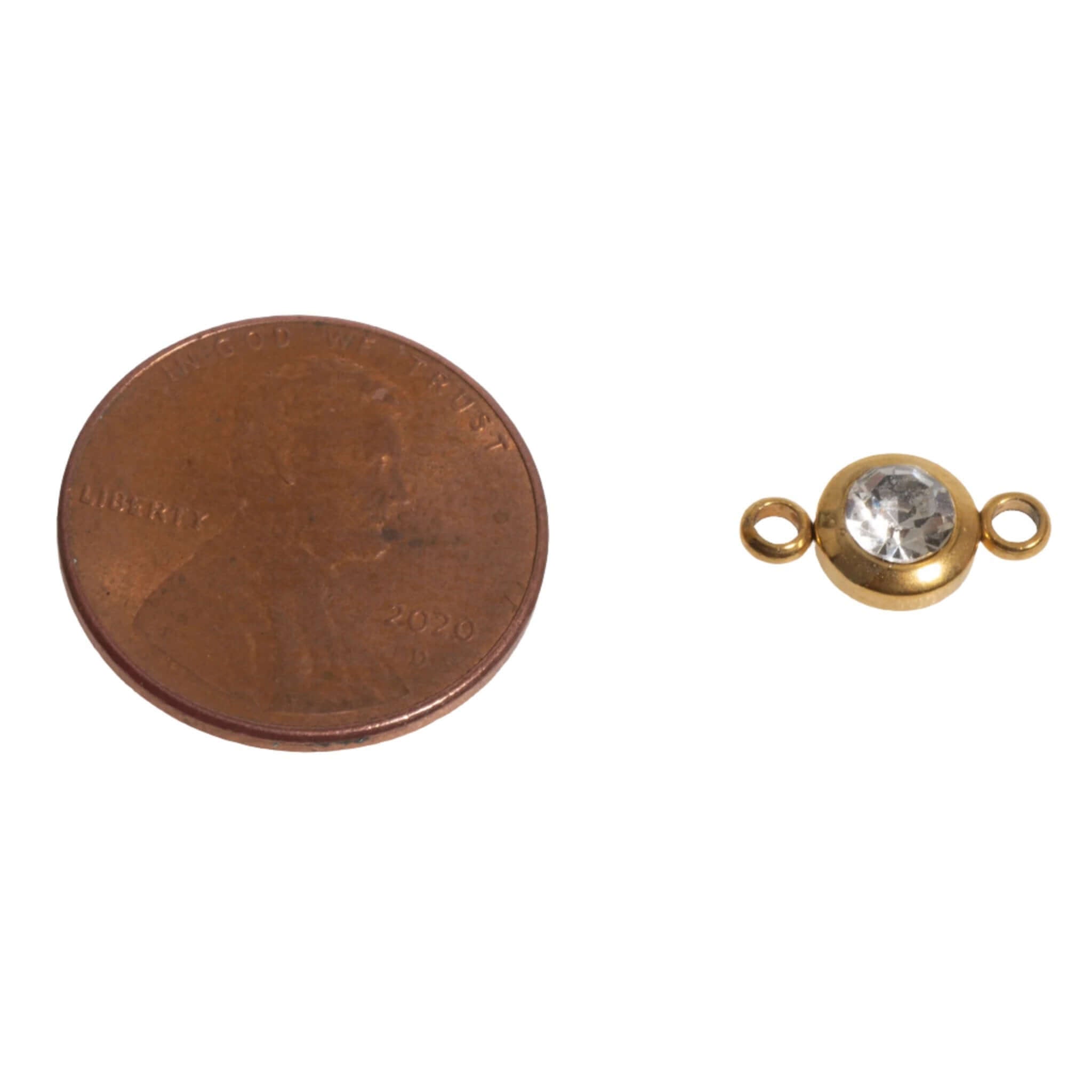 Permanent Jewelry Gold Connectors with CZ Crystals - 6mm - Available in Silver & Gold - Sold Individually - CONN6SS
