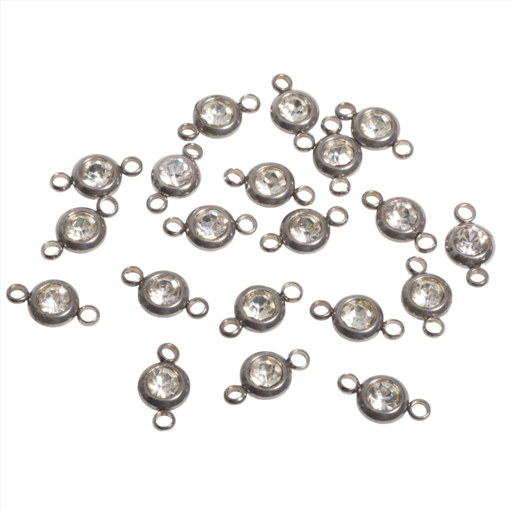 Permanent Jewelry Gold Connectors with CZ Crystals - 6mm - Available in Silver & Gold - Sold Individually - CONN6SS
