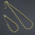 Gold-tone round-link necklace and bracelet with lobster clasps and extender chains