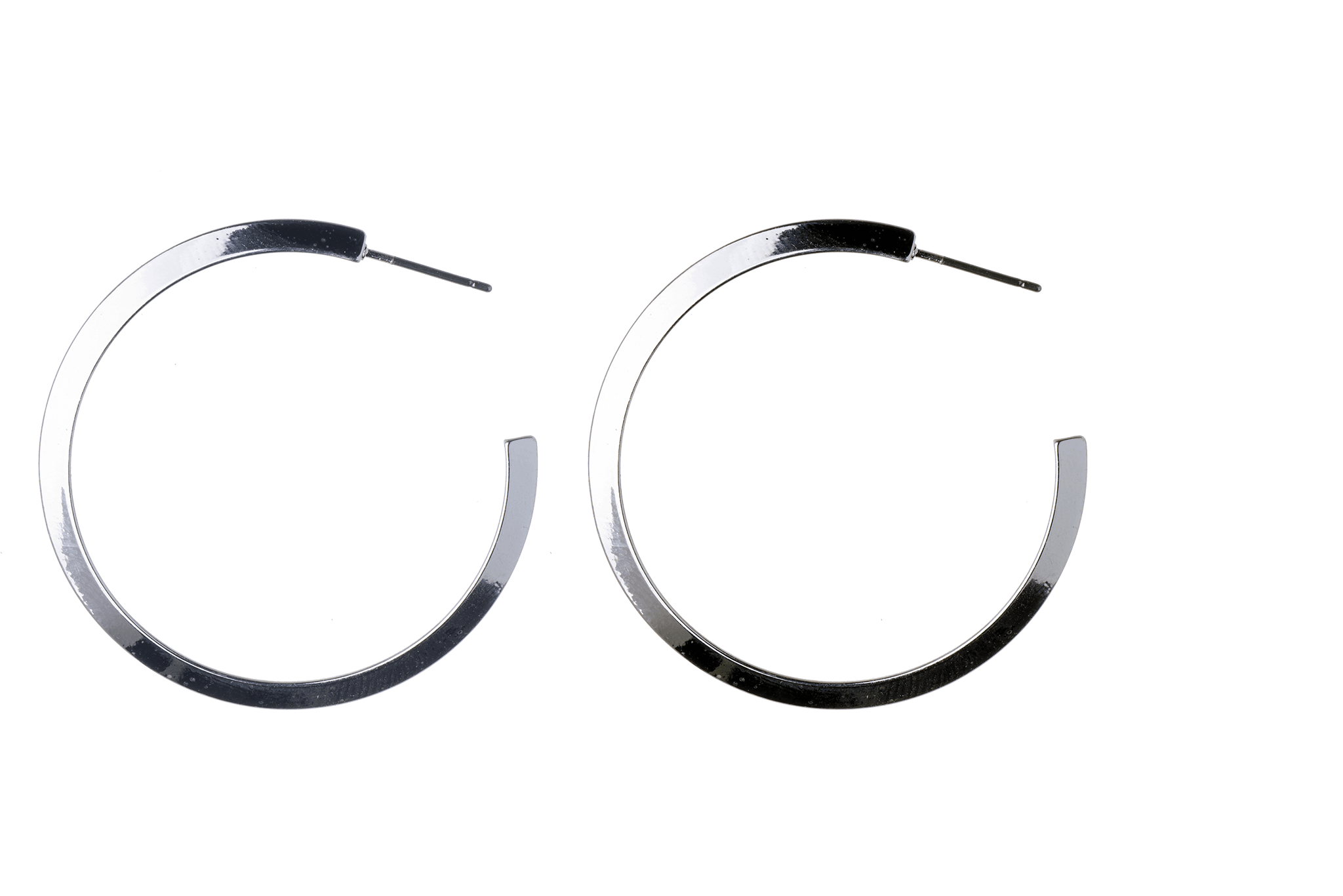 40mm Beveled Hoop Earrings w/ Earnut - Made of plated hollow brass wire - Sold individually - EW5017