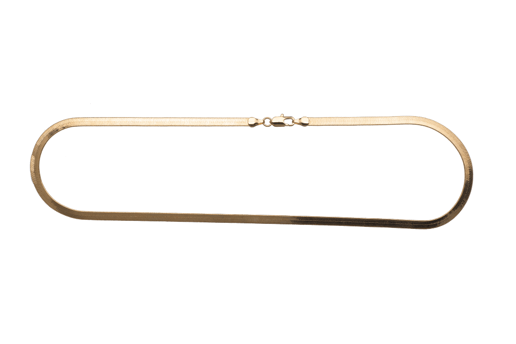 18" Herringbone Necklace - Made of plated brass - Sold by the piece