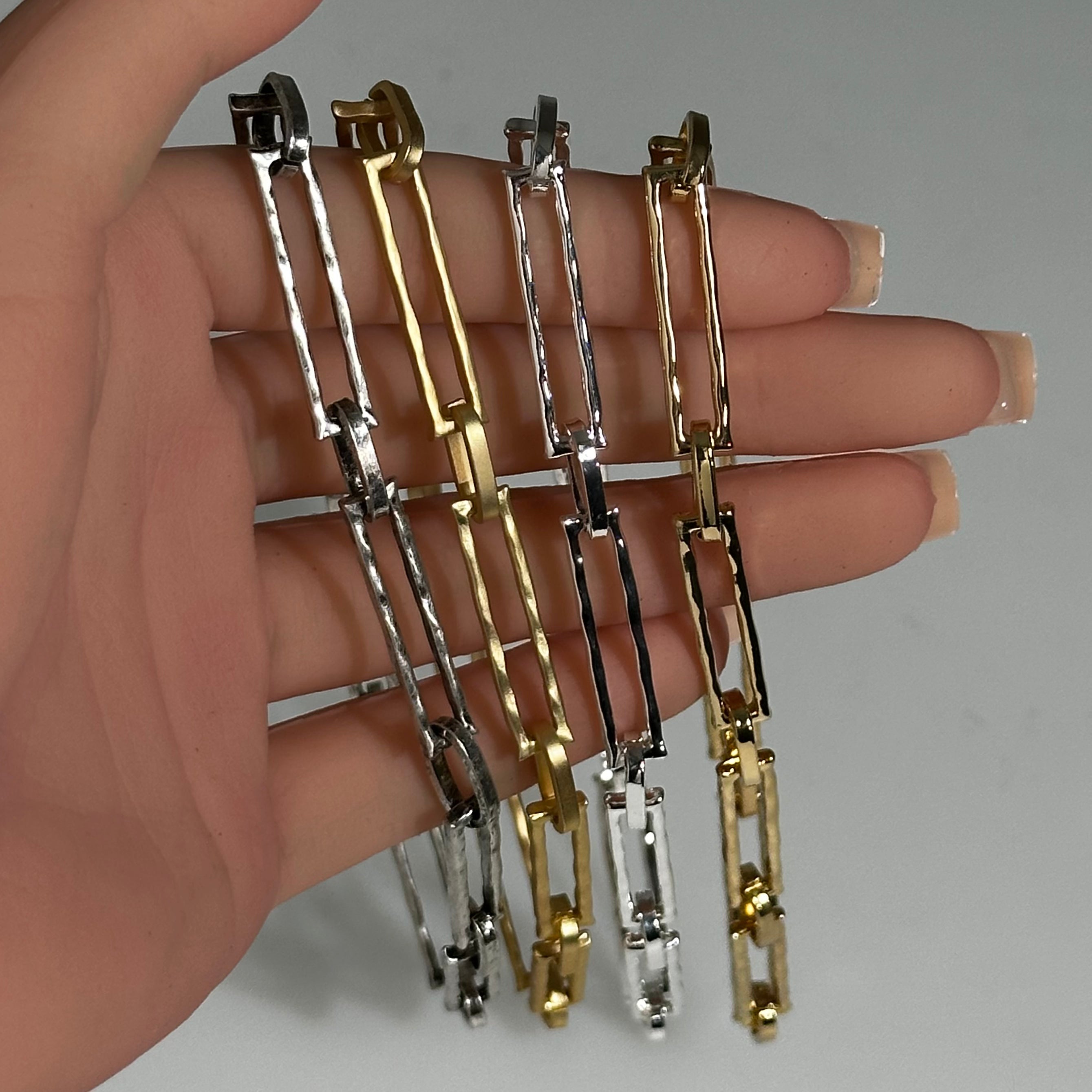 Rectangular Textured Cable Chain Large Size Multiple Colors - Per Foot