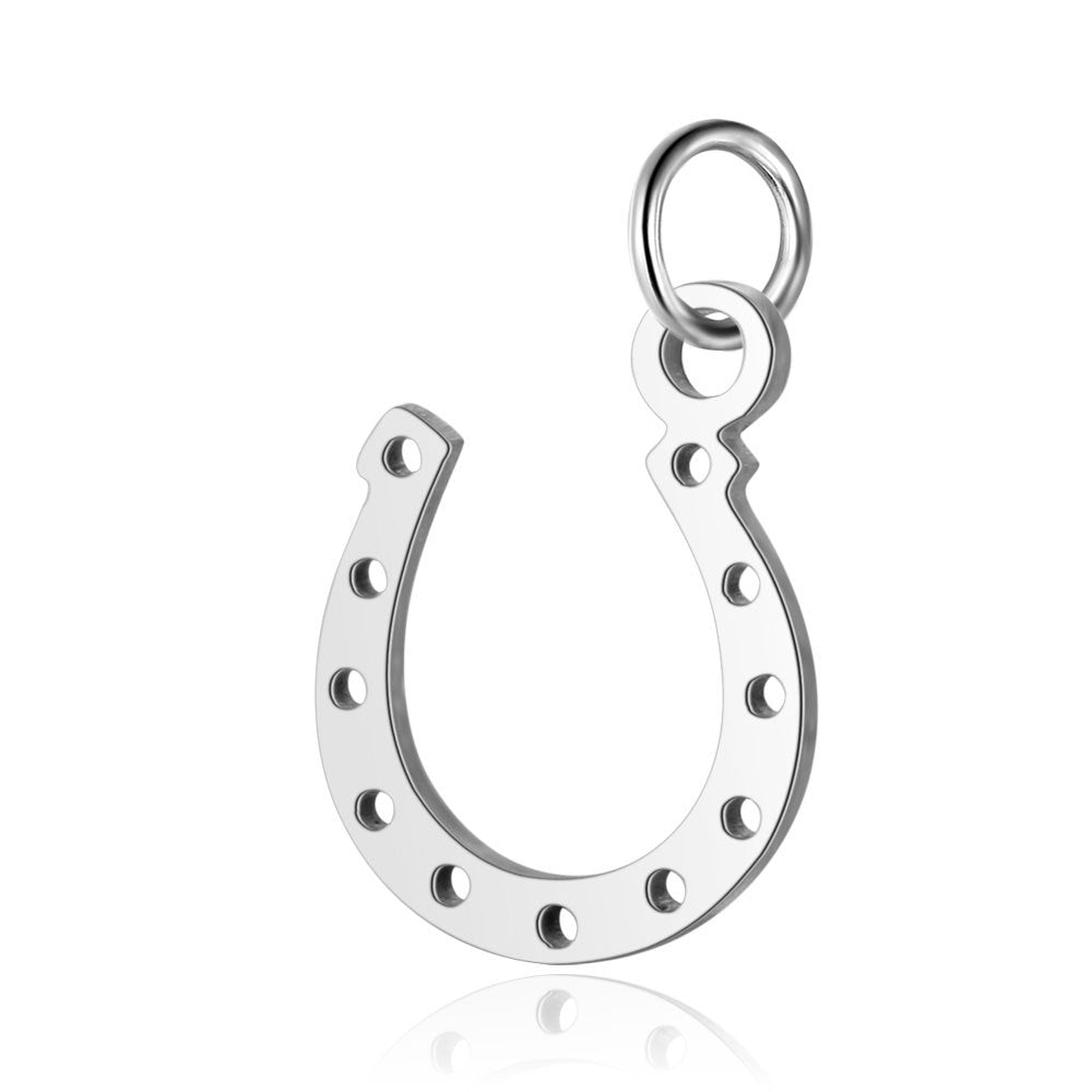 Horseshoe Good Luck Charm - Measures 10mm x 17mm Horseshoe Charm - Sold by the Piece - Available in Silver and Waterproof Gold - SSC4