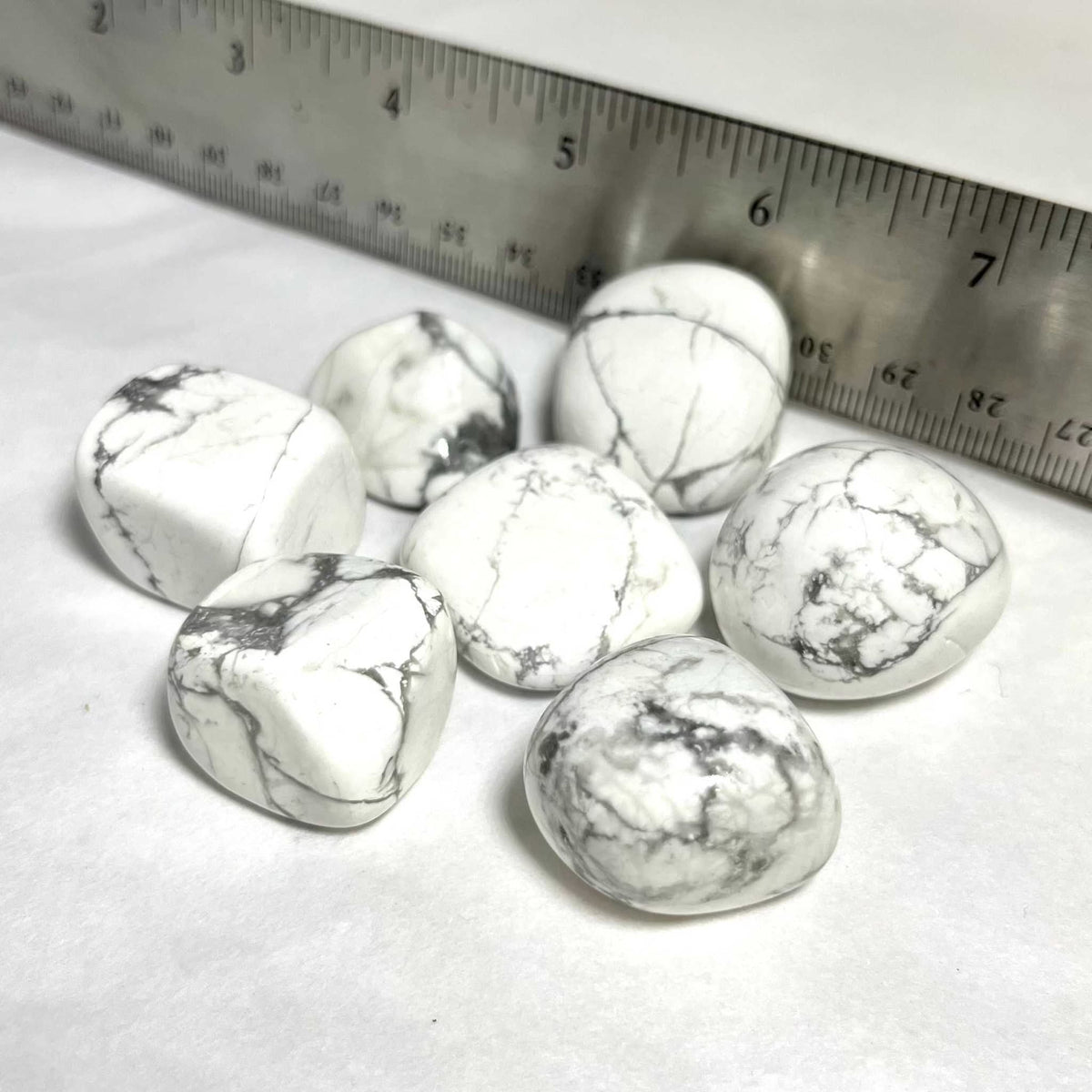 Howlite White Howlite Tumbled Stone – shop@beadbreakout.com