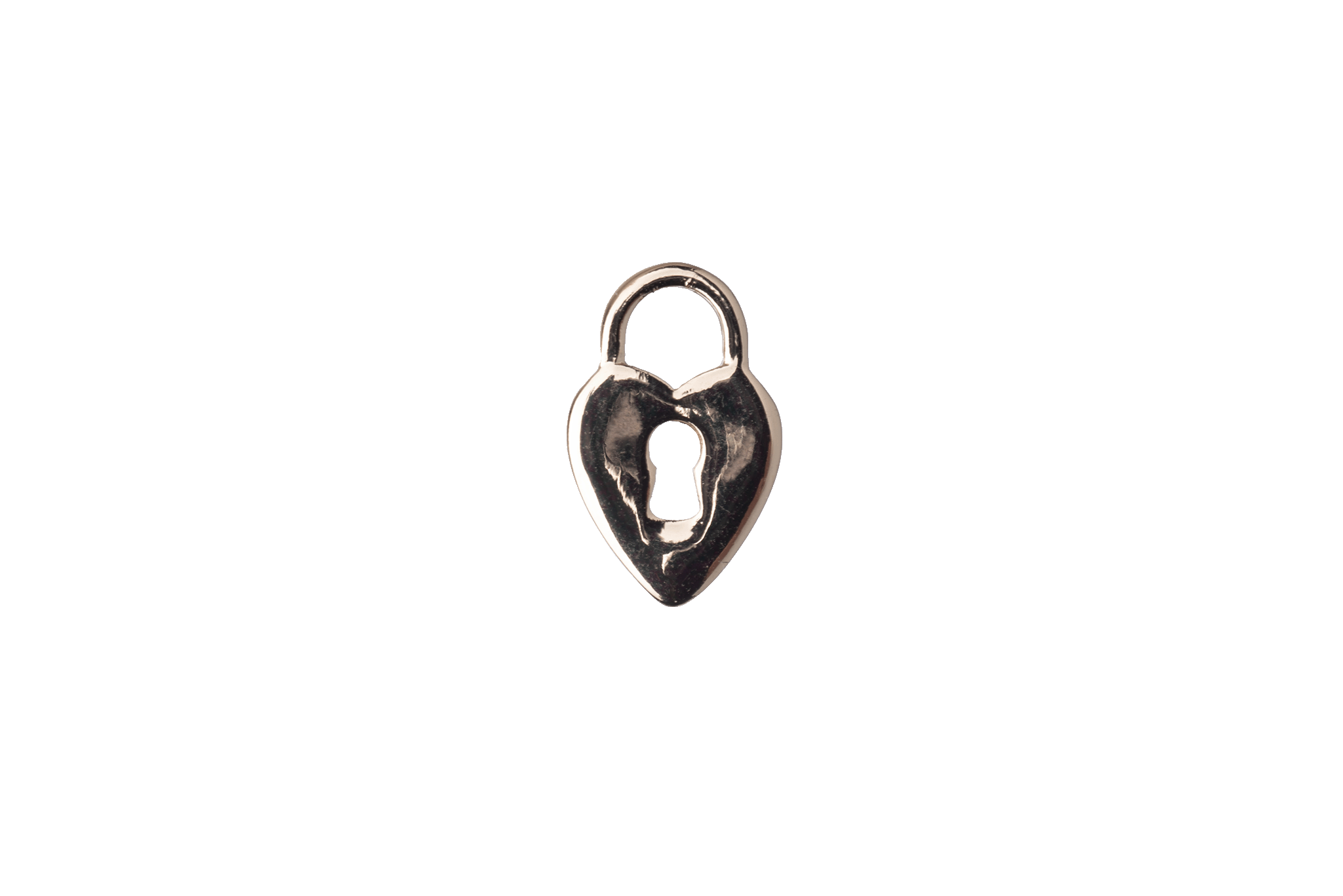 16mm x 10.25mm Heart Lock Charm - Plated Zinc - Sold Individually - K123