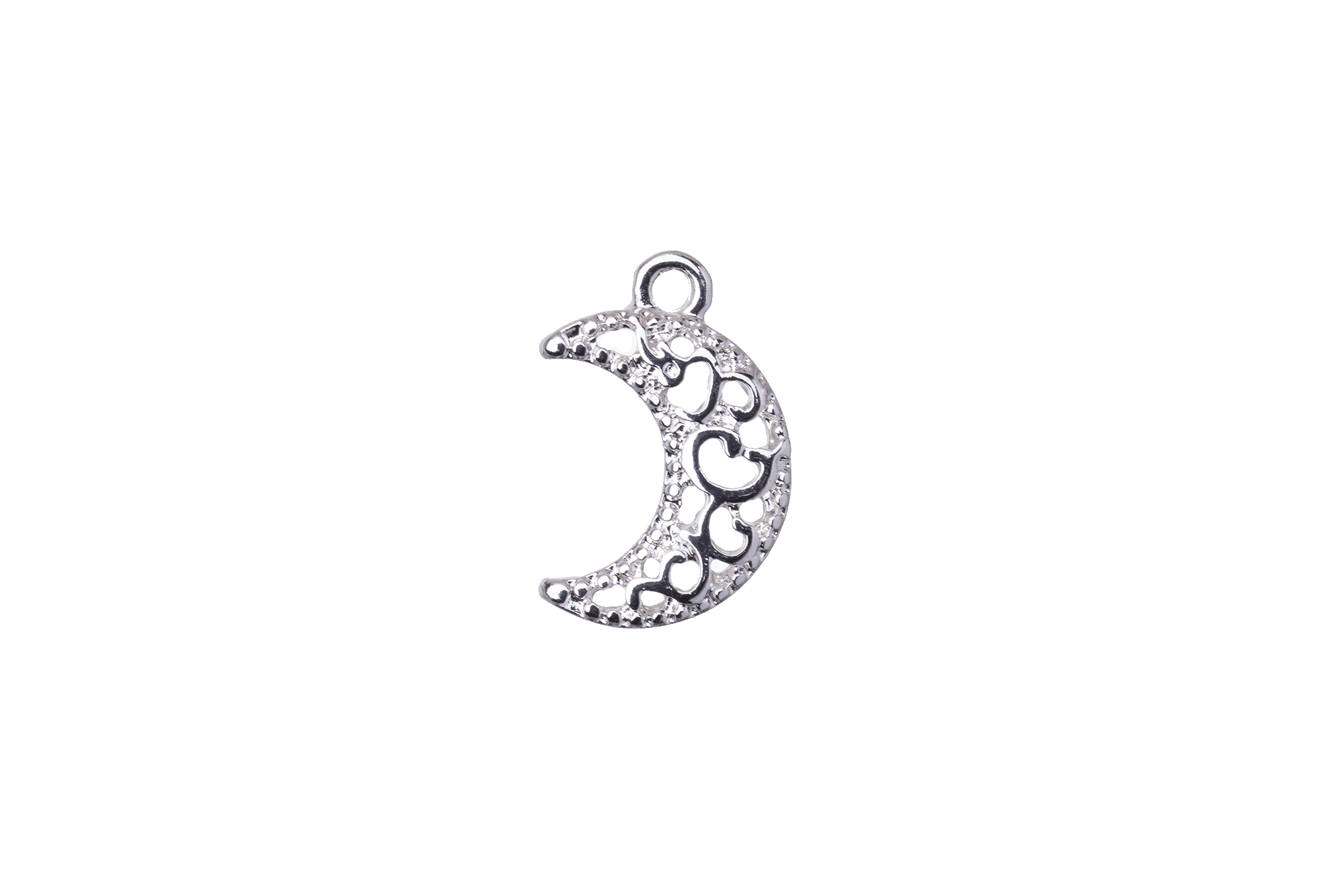Crescent Moon Charm - Available in Silver and Gold - Measures 11mm x 17mm - Sold by the Piece - K124