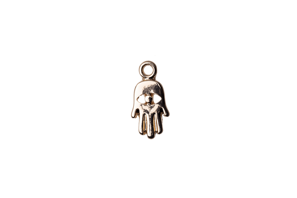 15.25mm x 8mm Hamsa Hand Charm - Plated Zinc - Sold Individually - K125