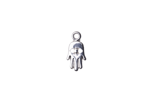 15.25mm x 8mm Hamsa Hand Charm - Plated Zinc - Sold Individually - K125