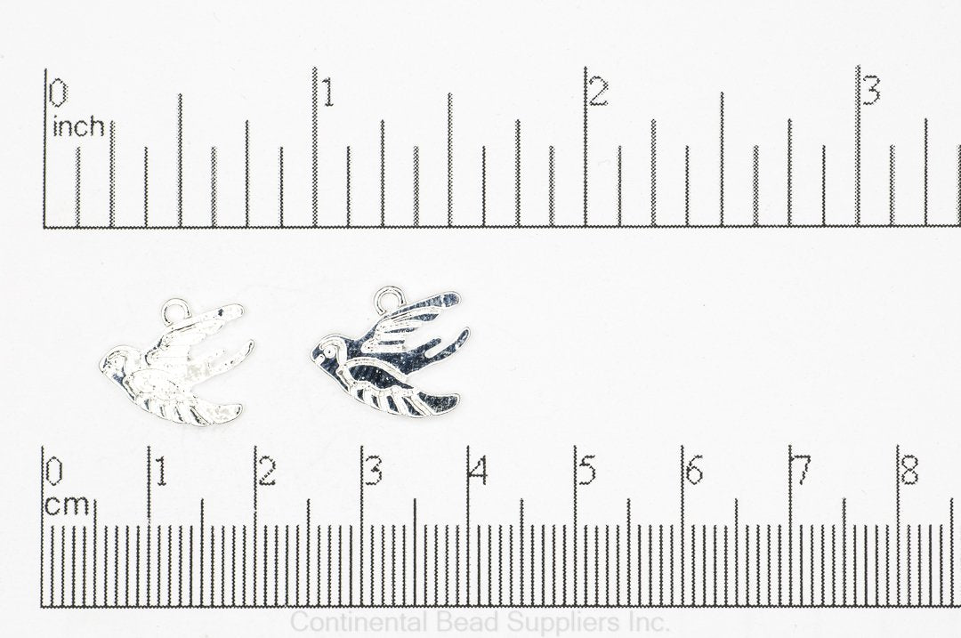 14.5mm x 11.75mm Swallow Bird Charm - Made of Plated Zinc - Sold Individually - K126
