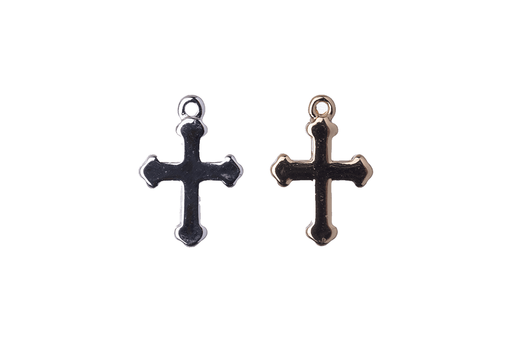 18.5mm x 12.5mm Religious Cross Charm - Made of plated zinc - Sold individually - K127