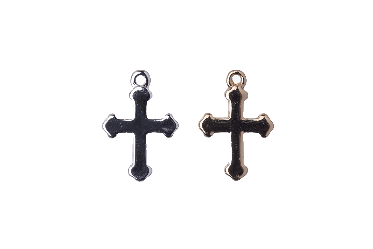 18.5mm x 12.5mm Religious Cross Charm - Made of plated zinc - Sold individually - K127