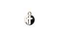14mm x 10.5mm Cross Cut-Out Flat Disc Charm - Made of Plated Zinc - Sold Individually - K128