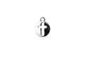 14mm x 10.5mm Cross Cut-Out Flat Disc Charm - Made of Plated Zinc - Sold Individually - K128