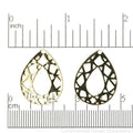 26mm x 19mm Fractal Teardrop Charm - Made of Plated Brass - Sold Individually - K129