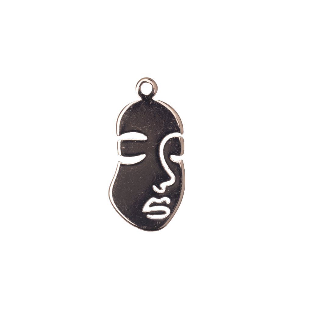 Woman's Face Charm Pendant 20mm x 10.5mm sold by the Piece - K133