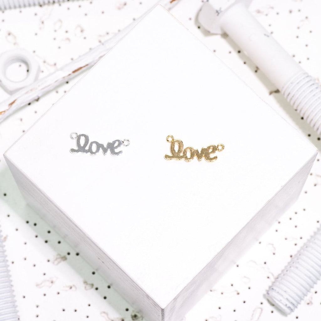 21mm x 8.75mm "LOVE" Charm - Made of Plated Brass - Sold Individually - K137