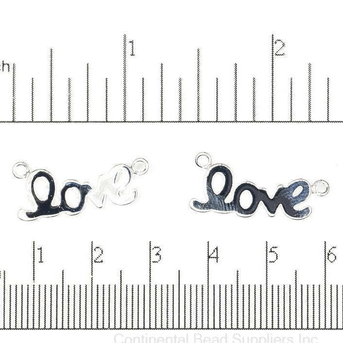 21mm x 8.75mm "LOVE" Charm - Made of Plated Brass - Sold Individually - K137