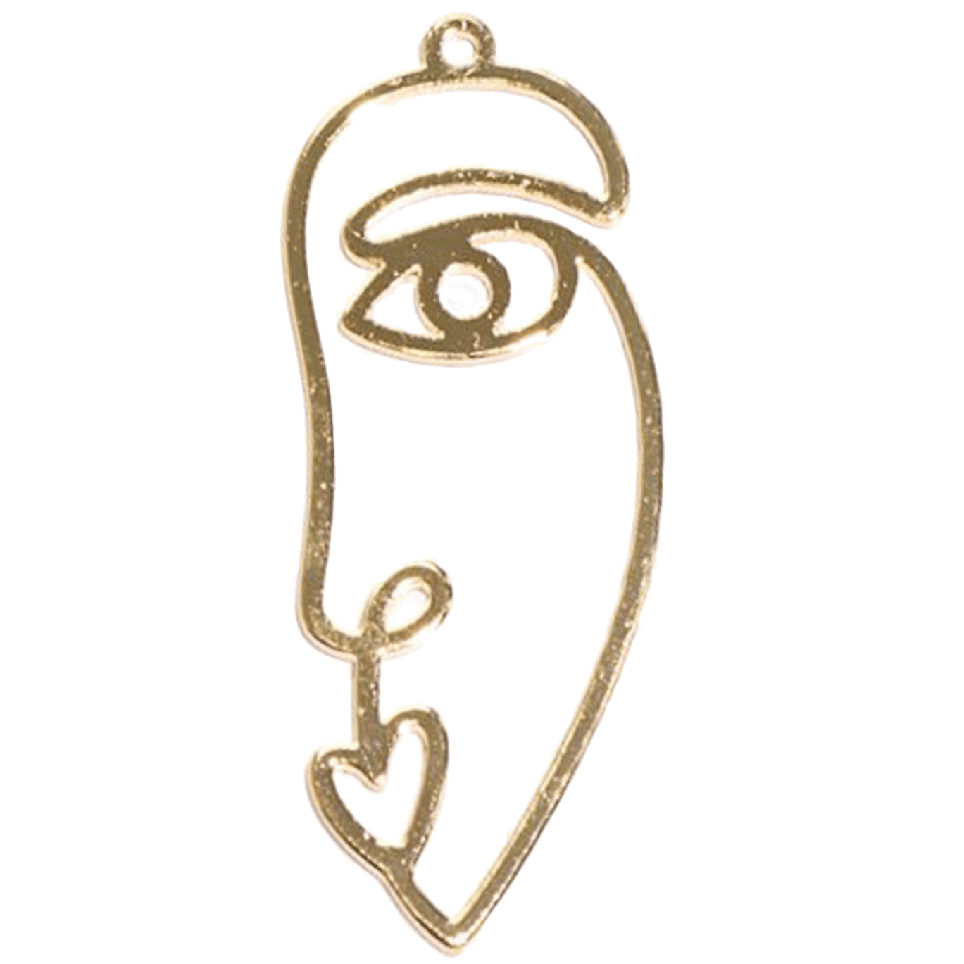 Wire Face Charm Pendant 40mm x 15mm sold by the Piece - K143