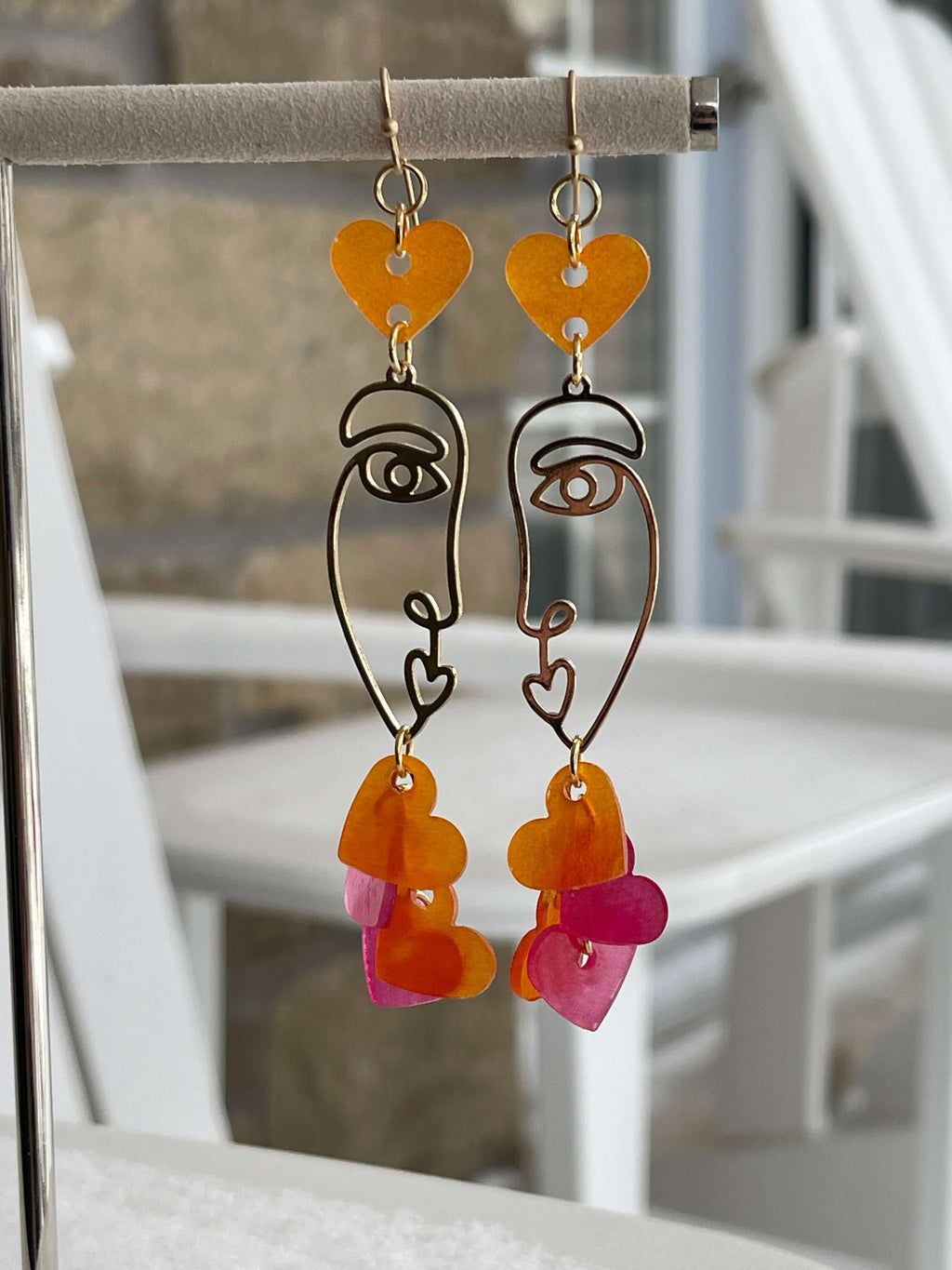 Wire Face Charm Pendant 40mm x 15mm sold by the Piece - K143