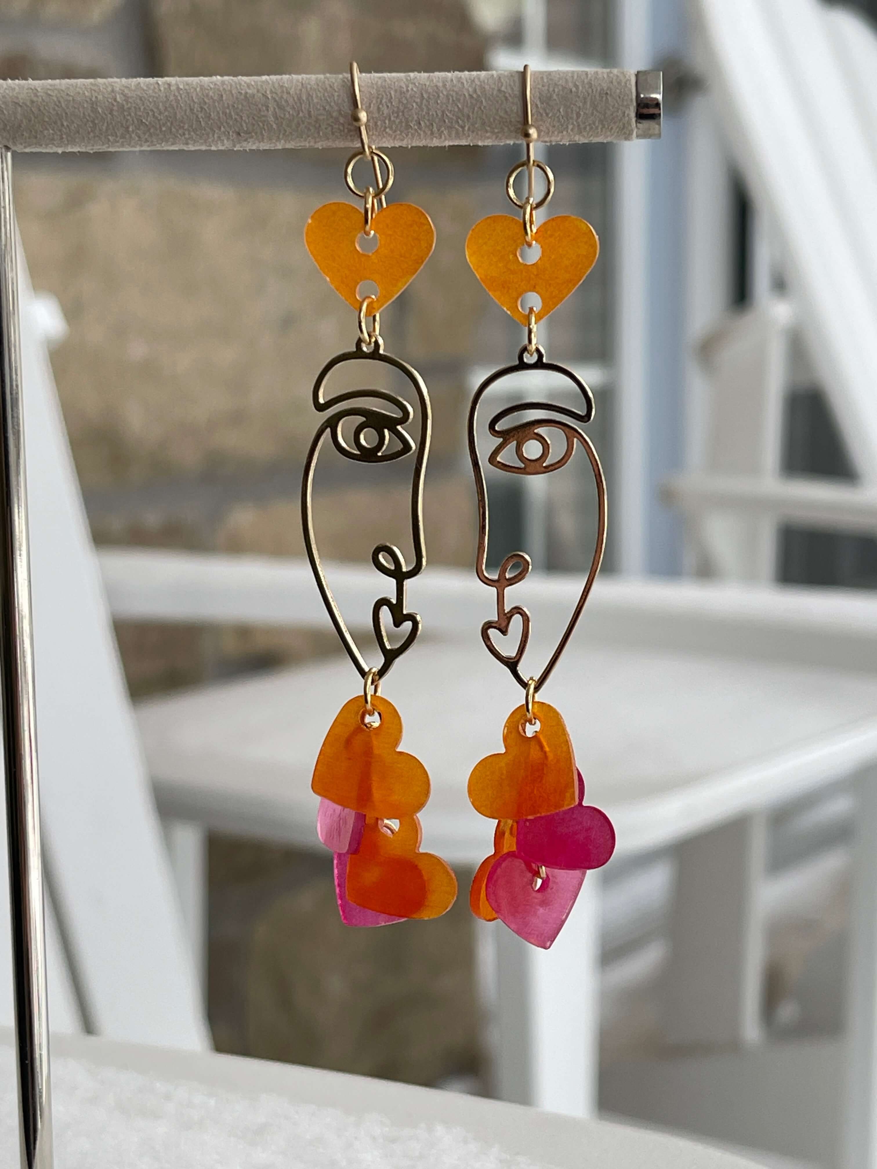 Wire Face Charm Pendant 40mm x 15mm sold by the Piece - K143