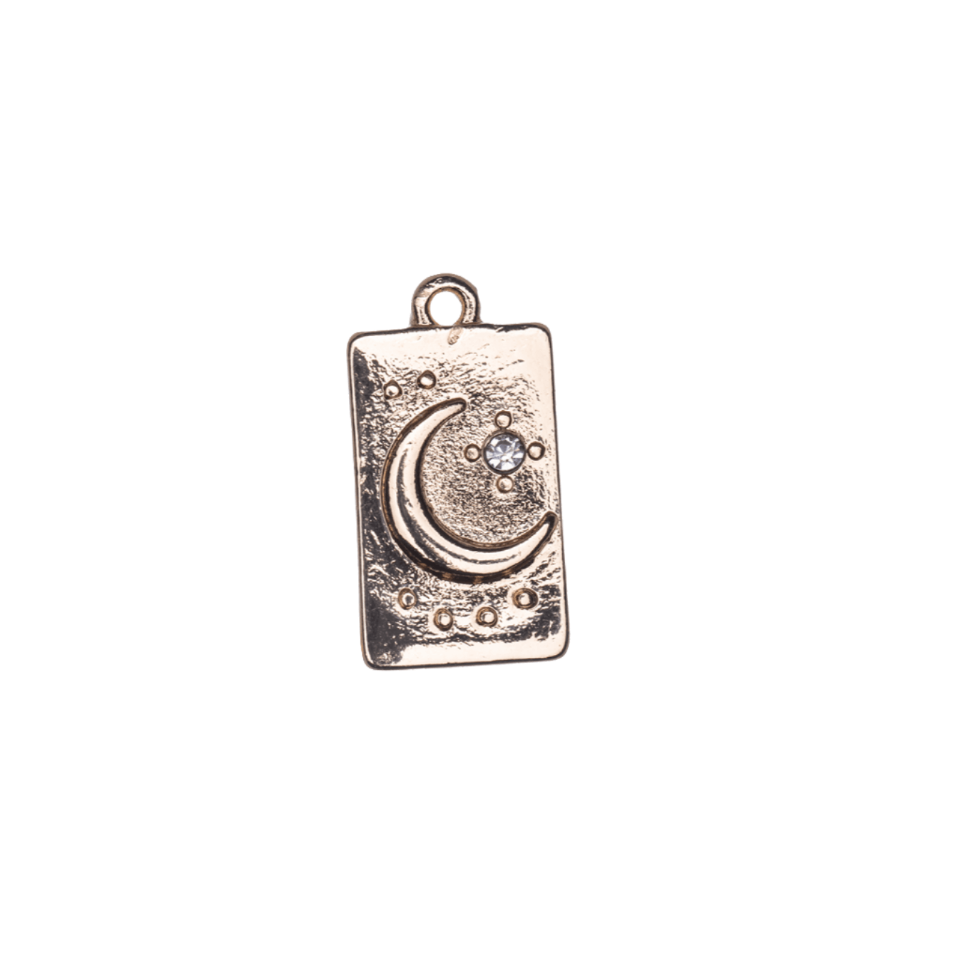 17mm x 9mm Rectangular Moon & Stars Charm - Made of Zinc - Silver and 18k Gold Finishes - Sold by the Piece - K161