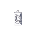 17mm x 9mm Rectangular Moon & Stars Charm - Made of Zinc - Silver and 18k Gold Finishes - Sold by the Piece - K161