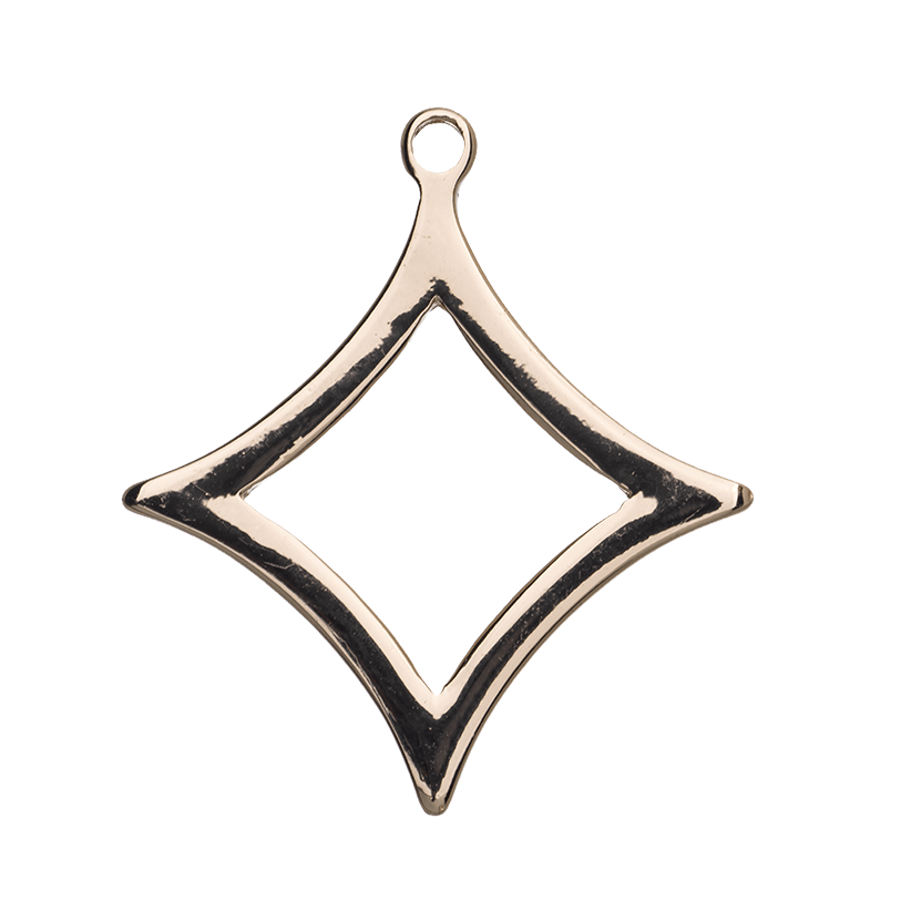 32mm x 28mm Starburst Charm - Made of Brass - Silver and 18k Gold Finishes - Sold by the Piece - K169