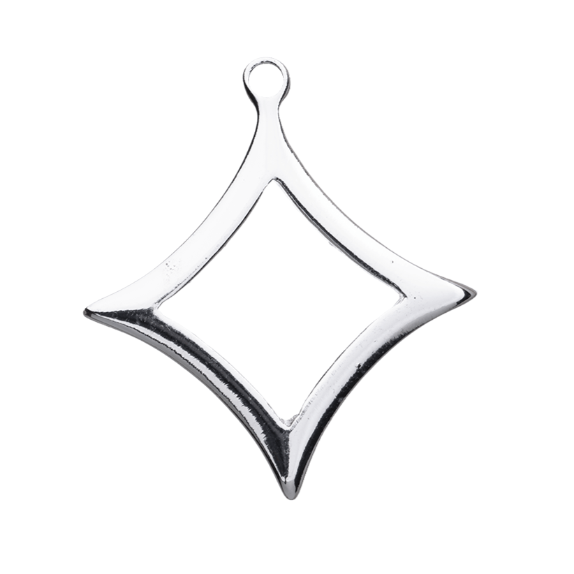 32mm x 28mm Starburst Charm - Made of Brass - Silver and 18k Gold Finishes - Sold by the Piece - K169