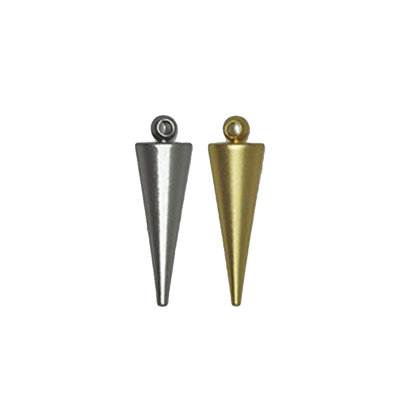 20mm Spike Charm - Available in Satin Hamilton Gold & Satin Rhodium Silver - Made with Brass - K60