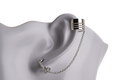 Earring Cuff with Chain, Post, and Earnut - Silver and Gold Finishes - Electro-Plated - Sold by the Piece - KE-36