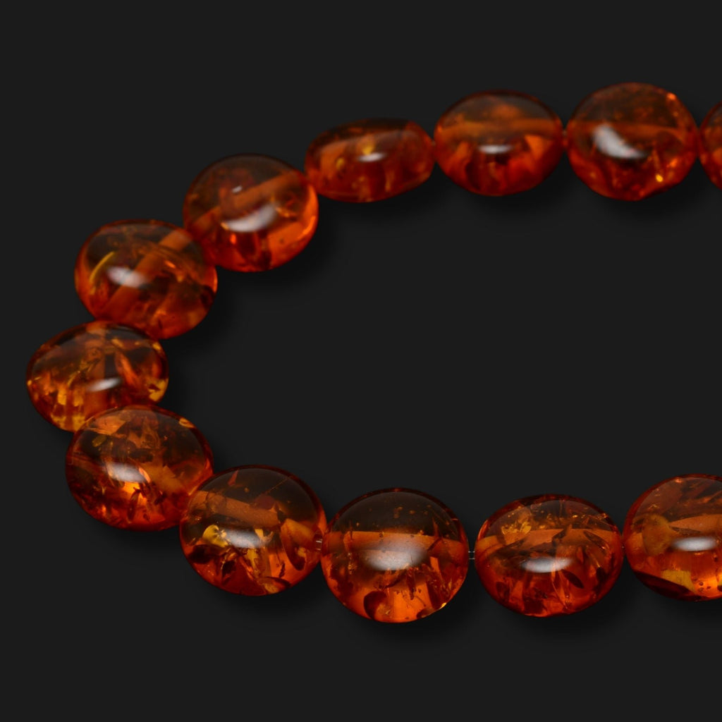 Pressed Amber Round Beads – Approx. 10mm – Full Strand