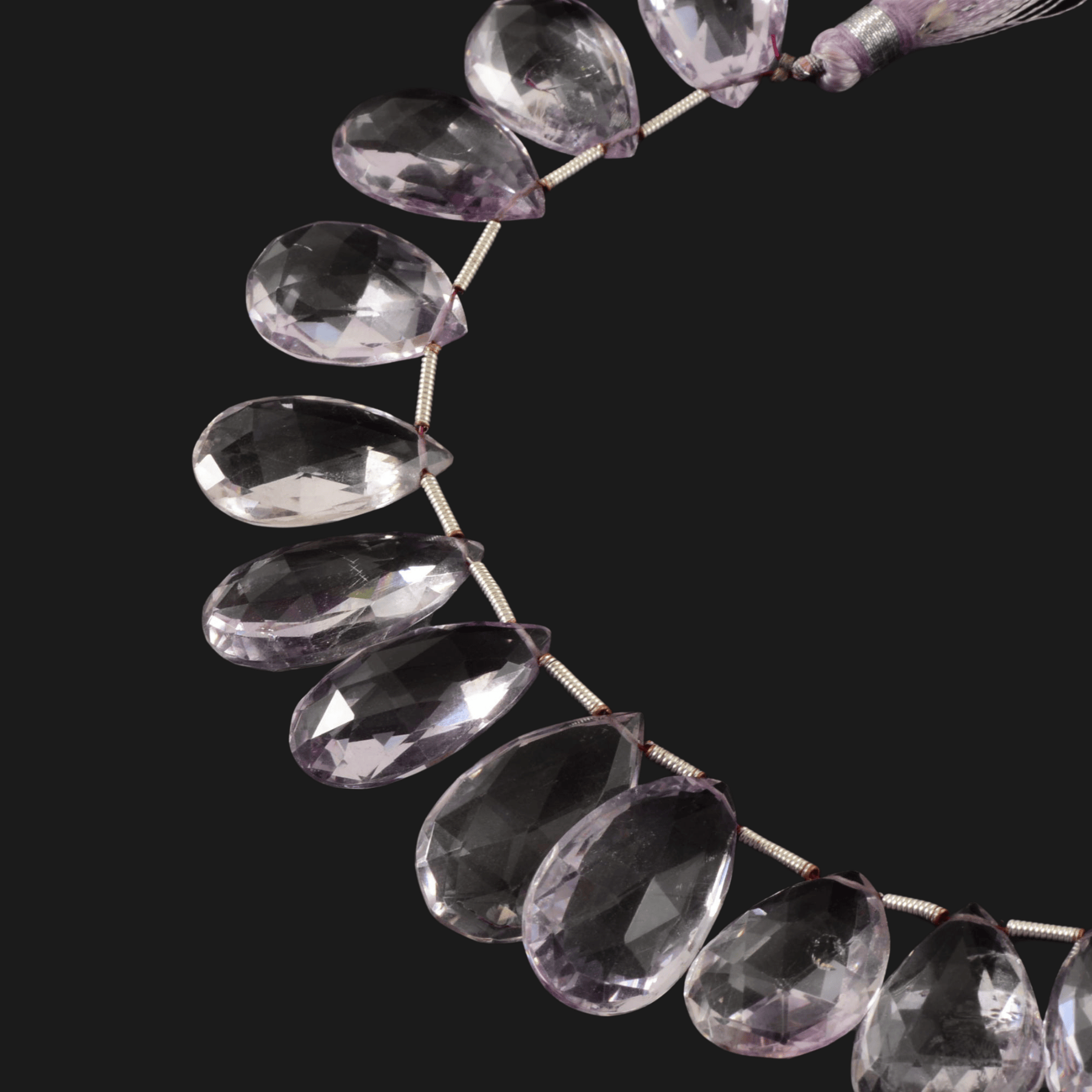 Pink Amethyst Faceted Teardrop Beads – Large Statement Strand (18–24mm)