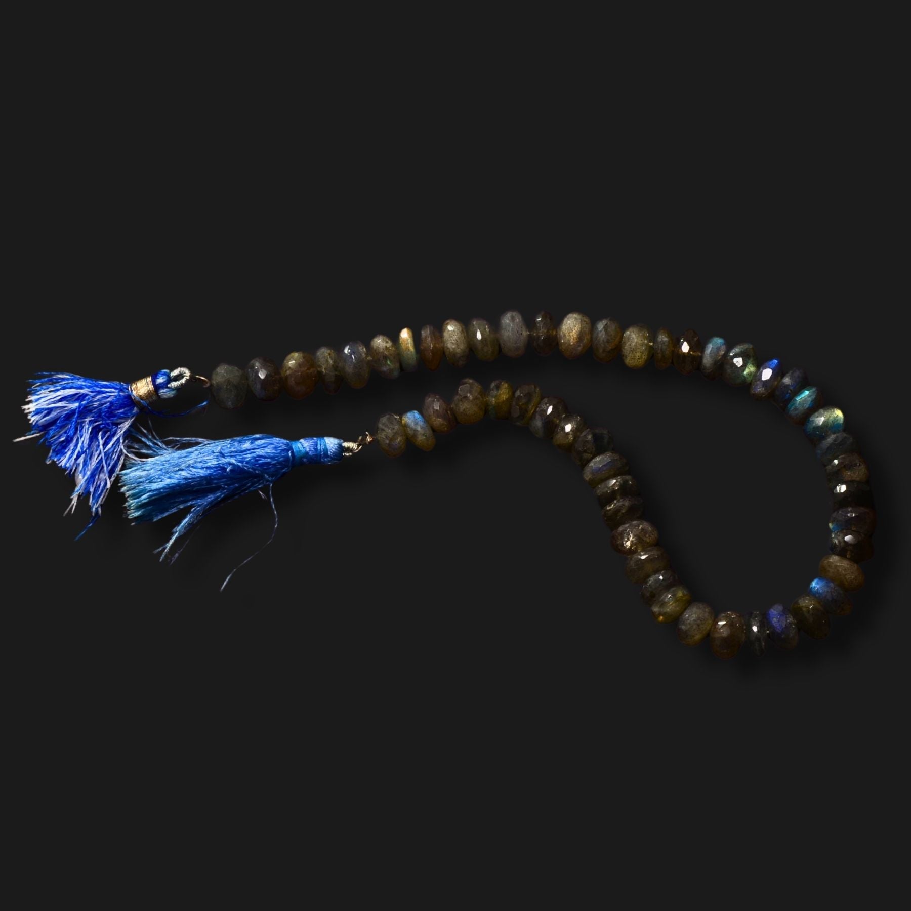 Natural Labradorite Faceted Rondelle Beads – 8mm – Full Strand