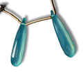 Natural Peruvian Chalcedony Faceted Teardrop Pendants – Matched Pair