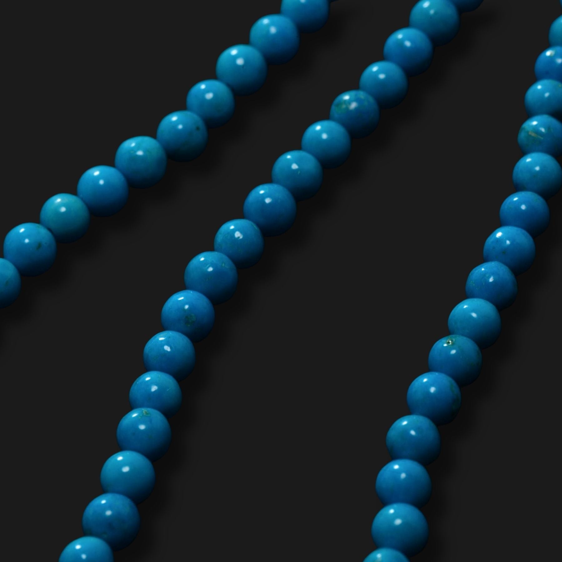 Turquoise Round Beads – 3mm – Treatment Unknown – Full Strand
