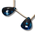 London Blue Topaz Faceted Teardrop Drops – Matched Pair