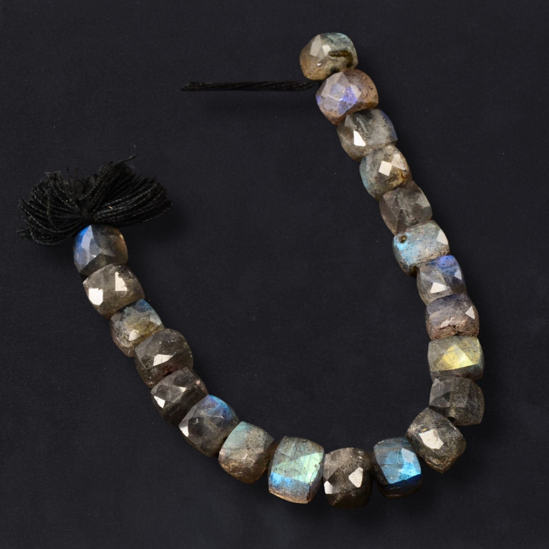 Labradorite Cube Beads – Faceted – Approx. 6mm – Full Strand