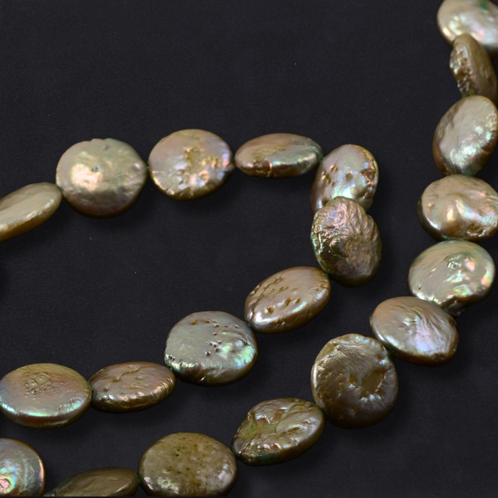 Large Coin Freshwater Pearls – Approx. 12mm – Full Strand