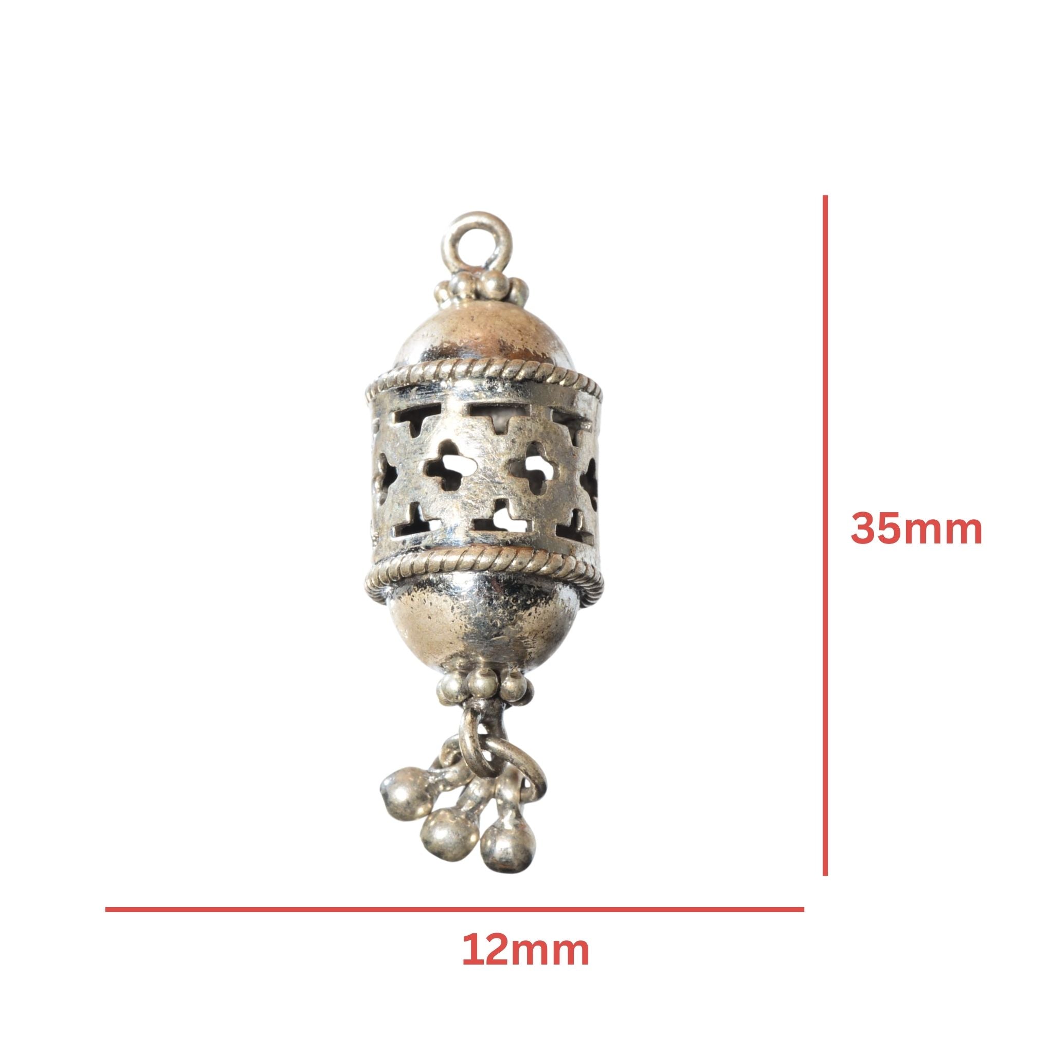 Sterling Silver Ornate Dangle Charm – 35mm