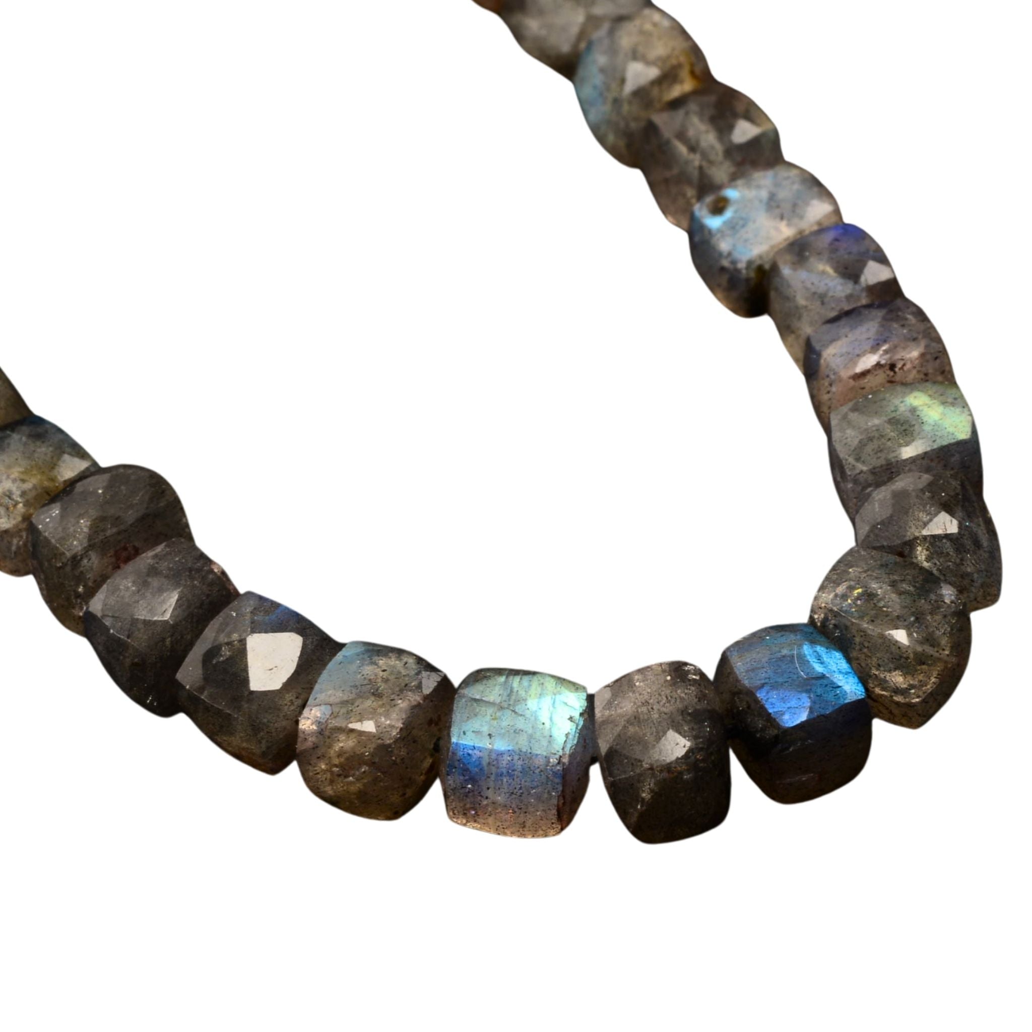 Labradorite Cube Beads – Faceted – Approx. 6mm – Full Strand