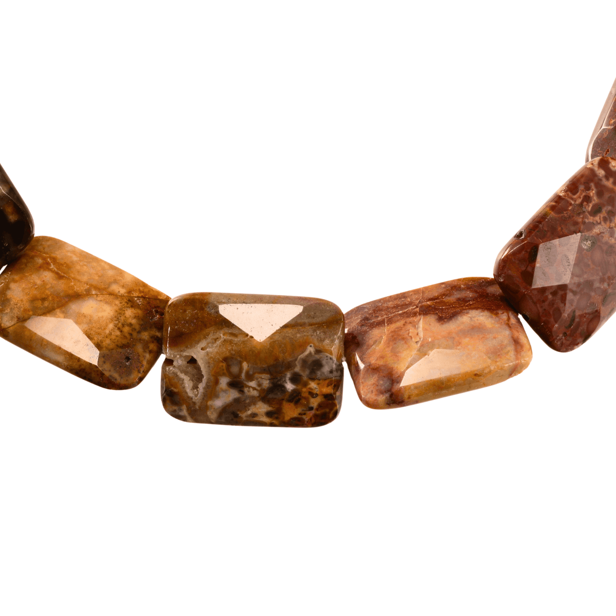 Natural Jasper Faceted Rectangle Beads, 25x19mm Strand