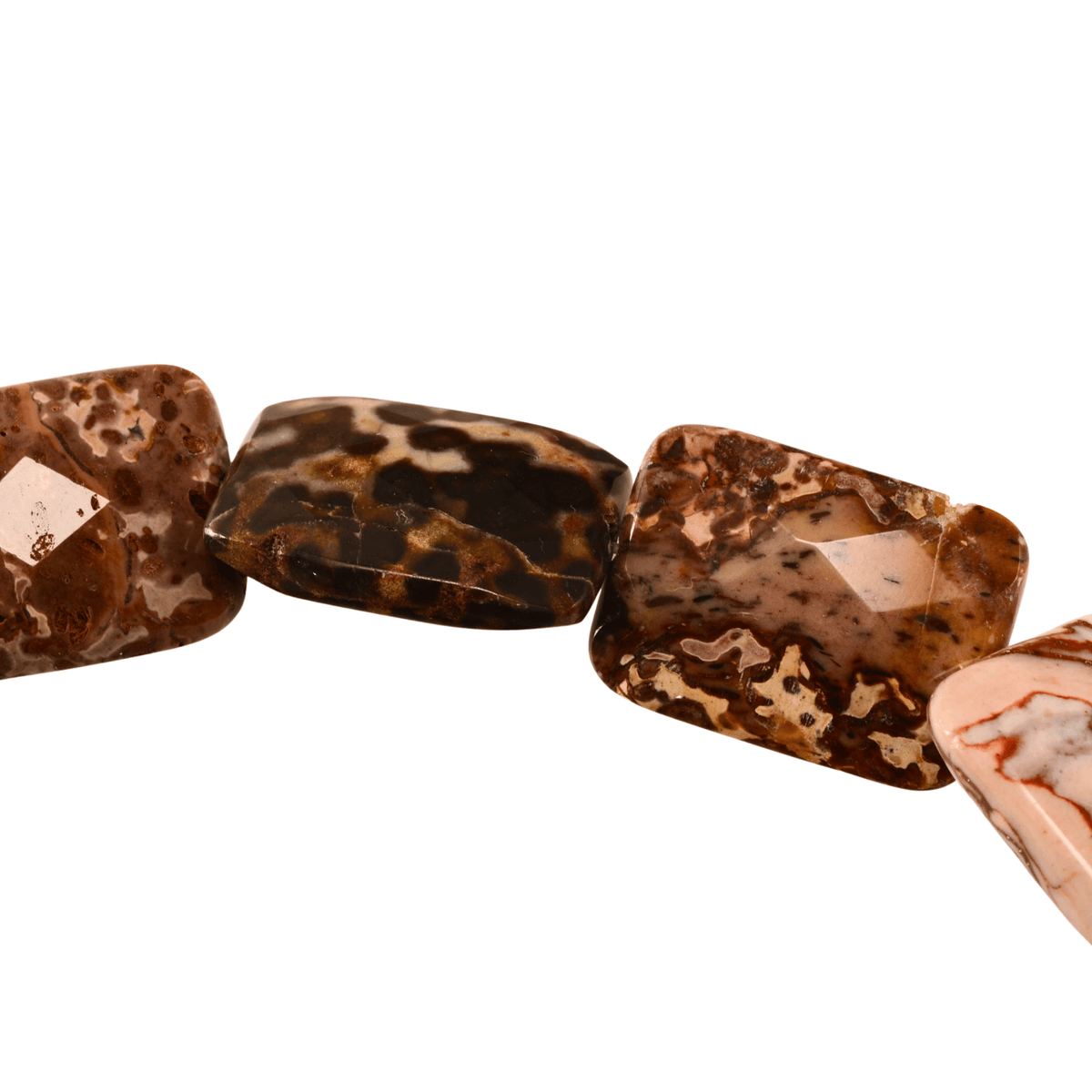 Natural Jasper Faceted Rectangle Beads, 25x19mm Strand