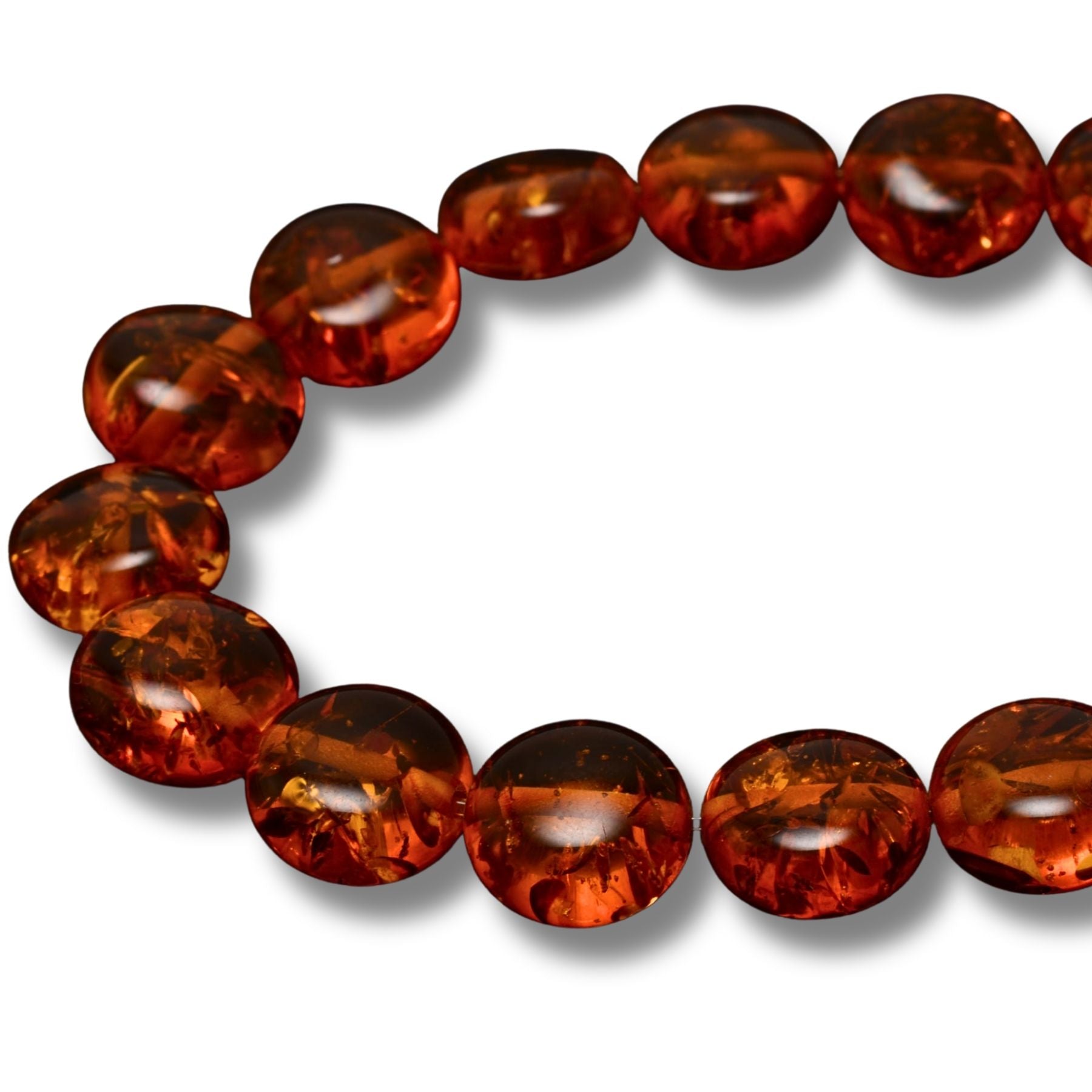 Pressed Amber Round Beads – Approx. 10mm – Full Strand