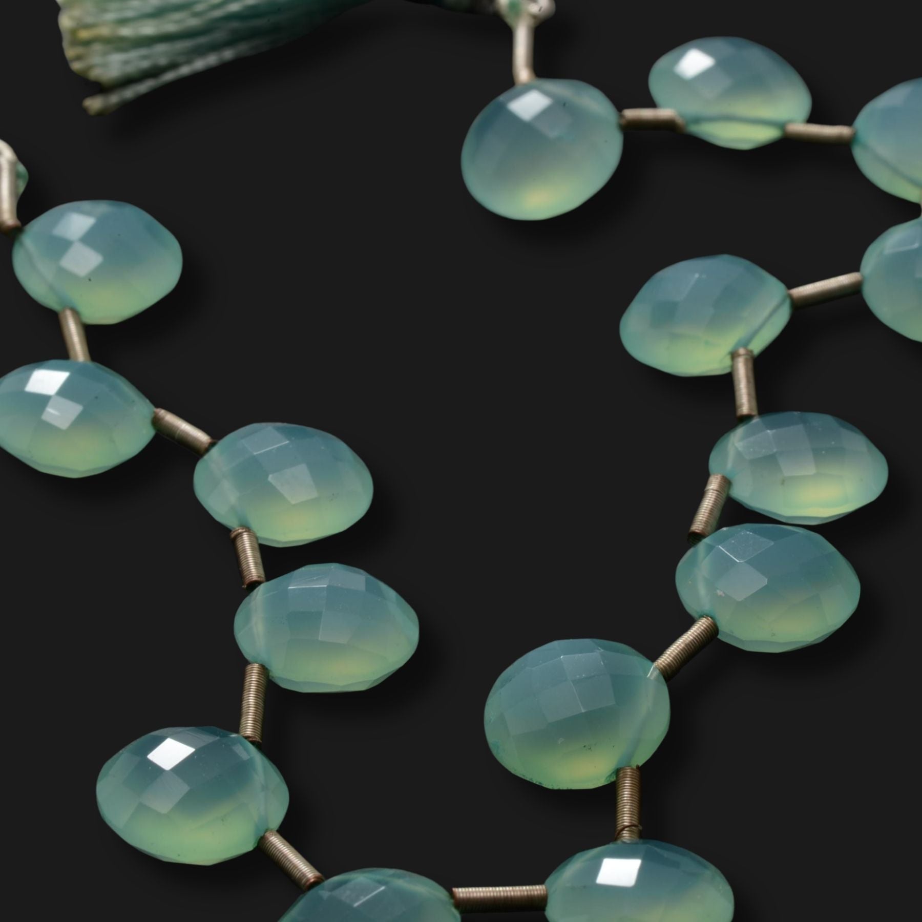 Peruvian Chalcedony Faceted Freeform 10mm Beads – Designer Strand