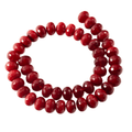 Faceted Garnet Rondel Beads – 12mm Red Garnet Strand (47 Beads)