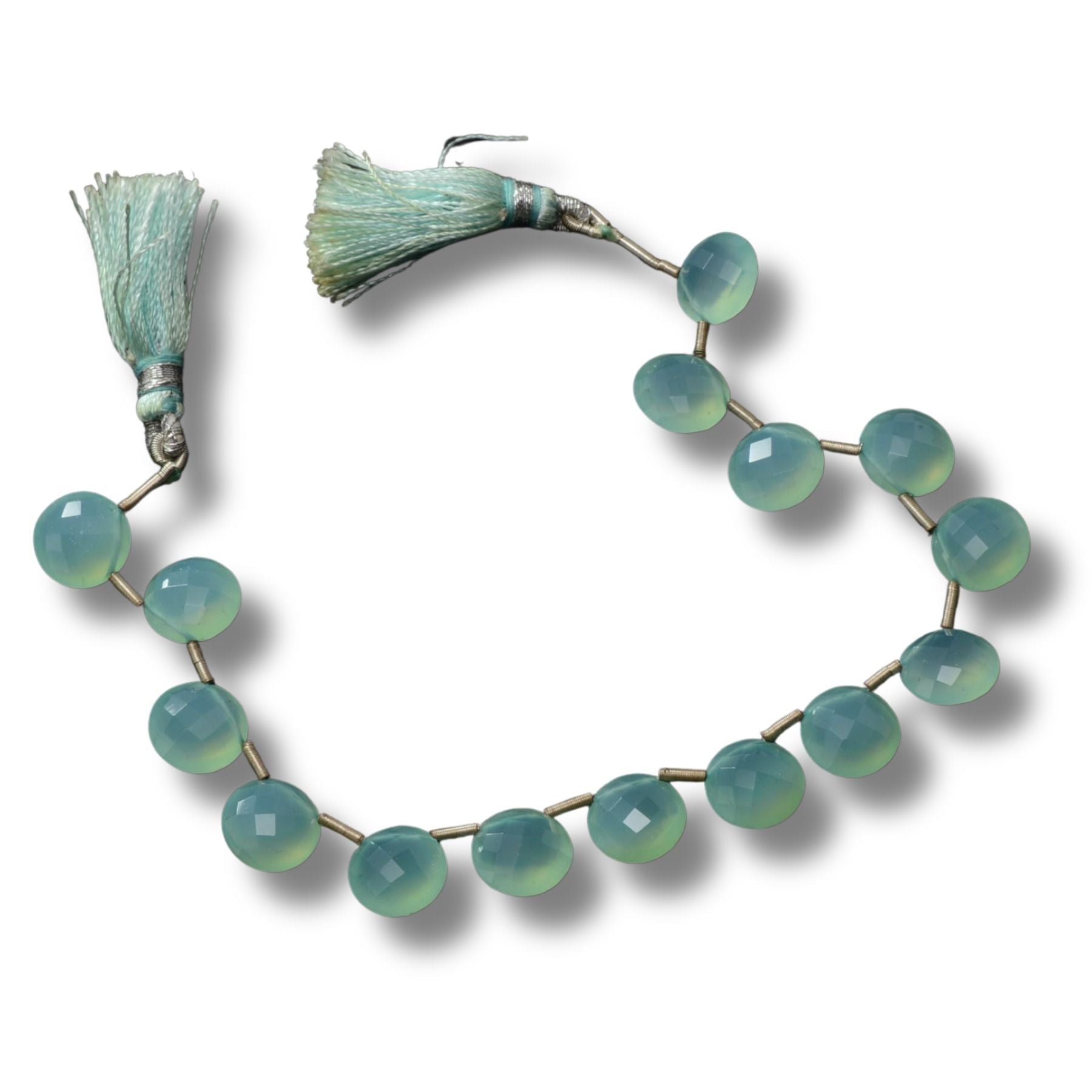 Peruvian Chalcedony Faceted Freeform 10mm Beads – Designer Strand