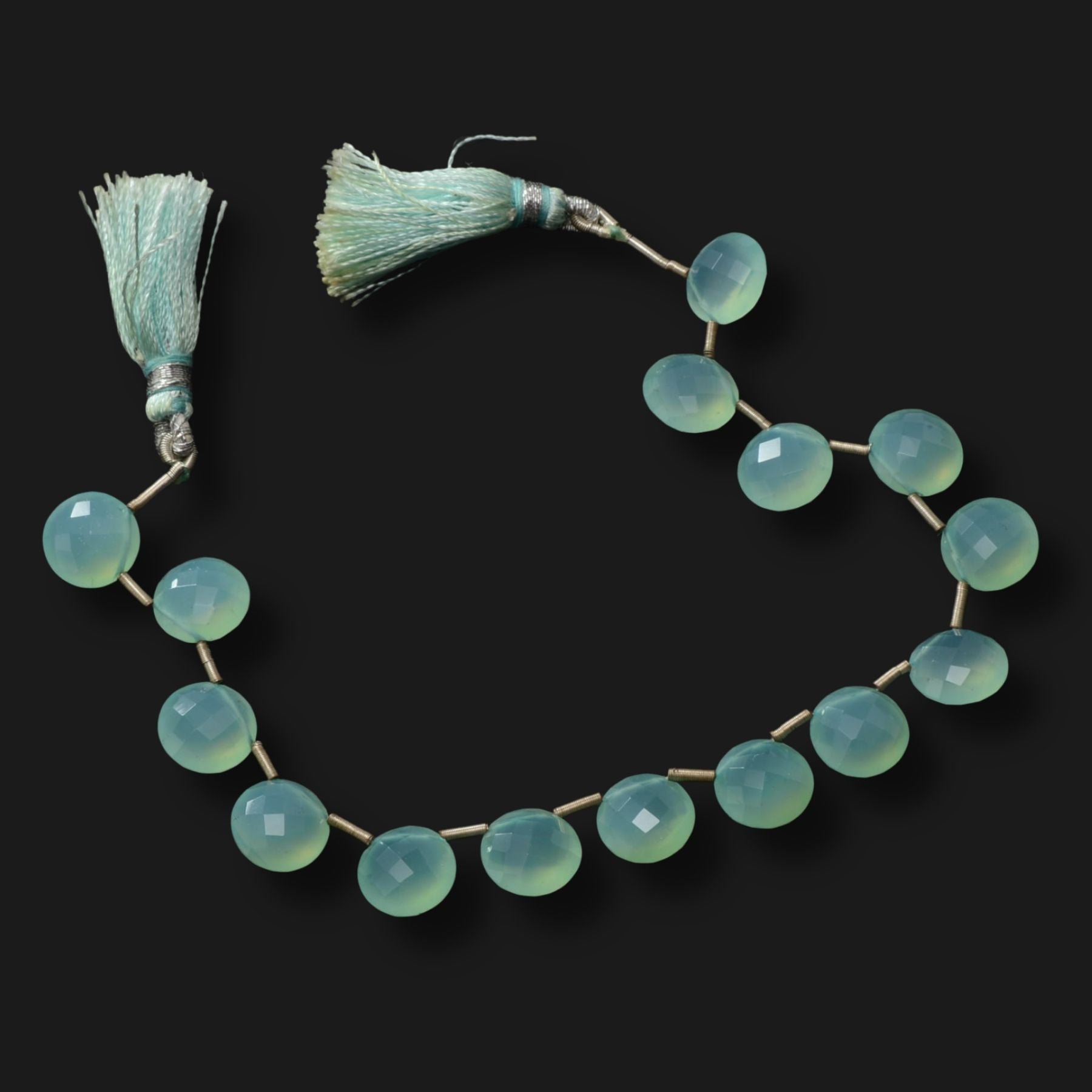 Peruvian Chalcedony Faceted Freeform 10mm Beads – Designer Strand